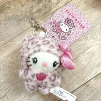 Sanrio Hello Kitty Gal Bear Mascot Keychain Leopard Print Pink Japan NEW