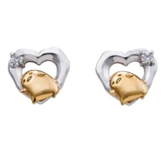 Gudetama Sanrio Characters 10th Anniversary Silver Stud Earrings Japan