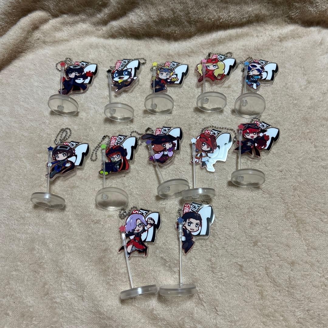 PERSONA 5 TACTICA Mini Acrylic Stand with Key Chain ALL Twelve Pieces Set