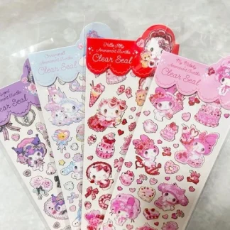 Sanrio x AMenomori Fumika Collaboration Set of 4 Edge Foil Clear Stickers