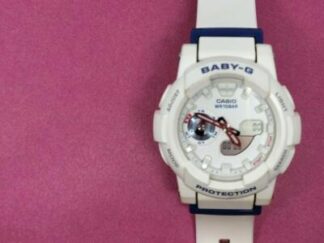 Casio Women's Watch Baby-G White and Blue Resin Strap Analog-Digital BGA185TR-7A