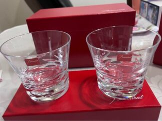 Baccarat Lola Year Tumbler 2012 Crystal Rock Glass pair Set of 2 with Box