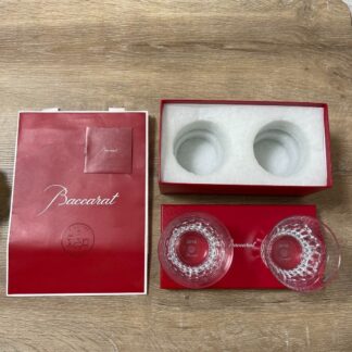Baccarat Fiora Year Tumbler 2018 Crystal Rock Glass pair Set of 2 with Box