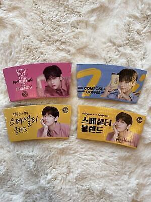 Korean Compose Coffee BTS V Cup Holder Set Of 4 Kpop