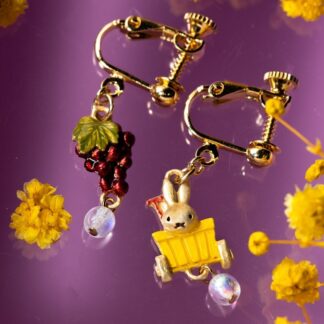 Palnart Poc collab Miffy's grape picking earrings