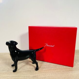 BACCARAT DARKSIDE Glass Crystal Retriever Pointer Dog Paperweight Figurine