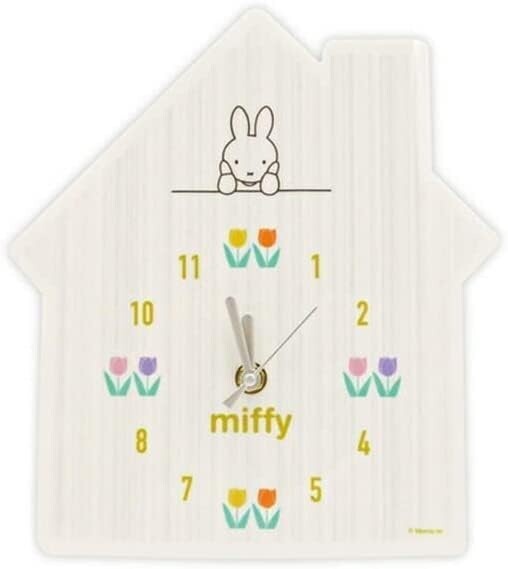 Dick bruna Miffy Acrylic Wall analog Clock house shape tulip flower - Image 2