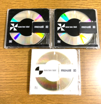 BLANK DISC MD Mini Disk Used  mono tone label  3 discs from Japan