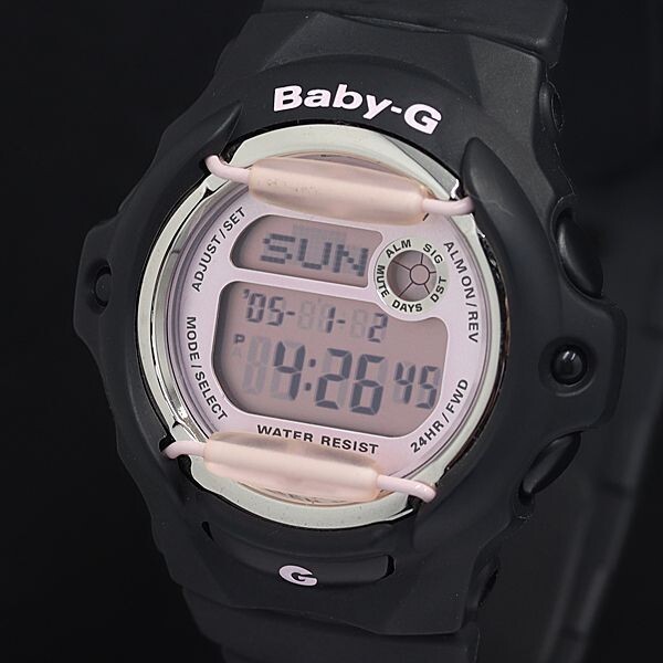 Casio Women's Watch Baby-G World-Time Digital Dial Black Resin Strap BG169M-1